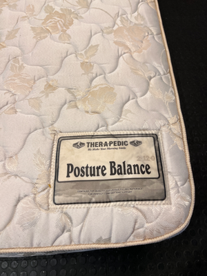 Therapedic Queen Base Set with Floral Fabric Finish — Visible Signs of Use; Fair Condition