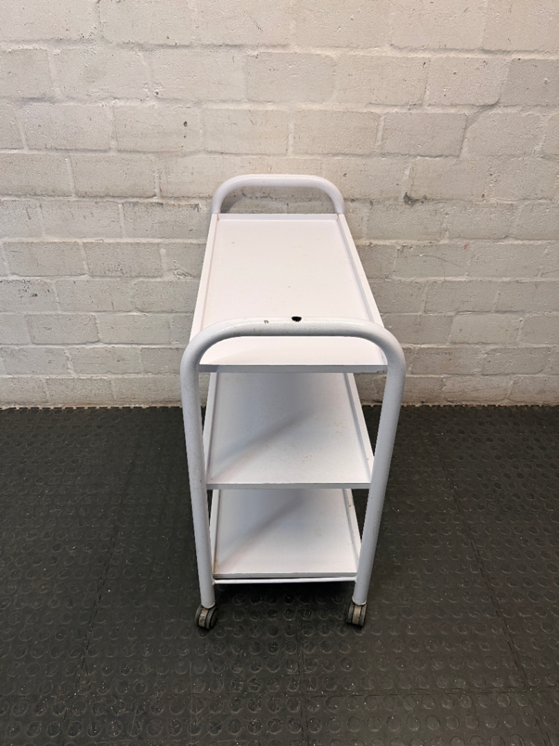 Three-Tier Industrial Metal Utility Trolley on Wheels