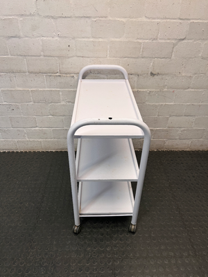Three-Tier Industrial Metal Utility Trolley on Wheels