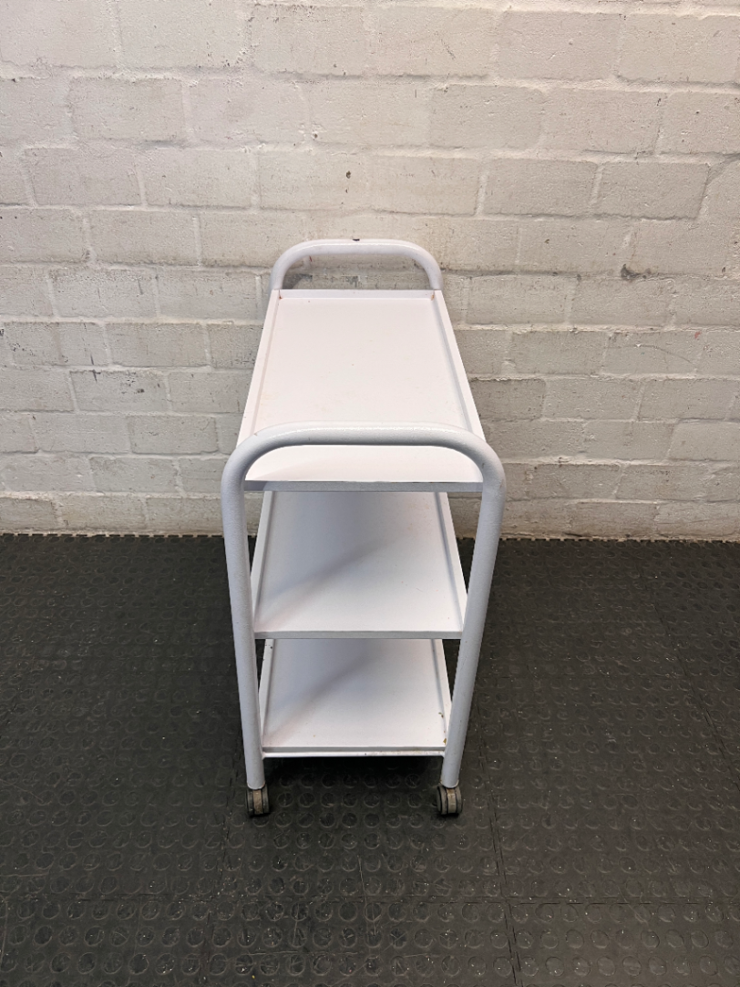 Three-Tier Industrial Metal Utility Trolley on Wheels