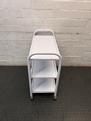 Three-Tier Industrial Metal Utility Trolley on Wheels