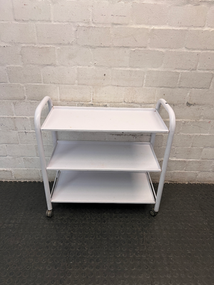 Three-Tier Industrial Metal Utility Trolley on Wheels