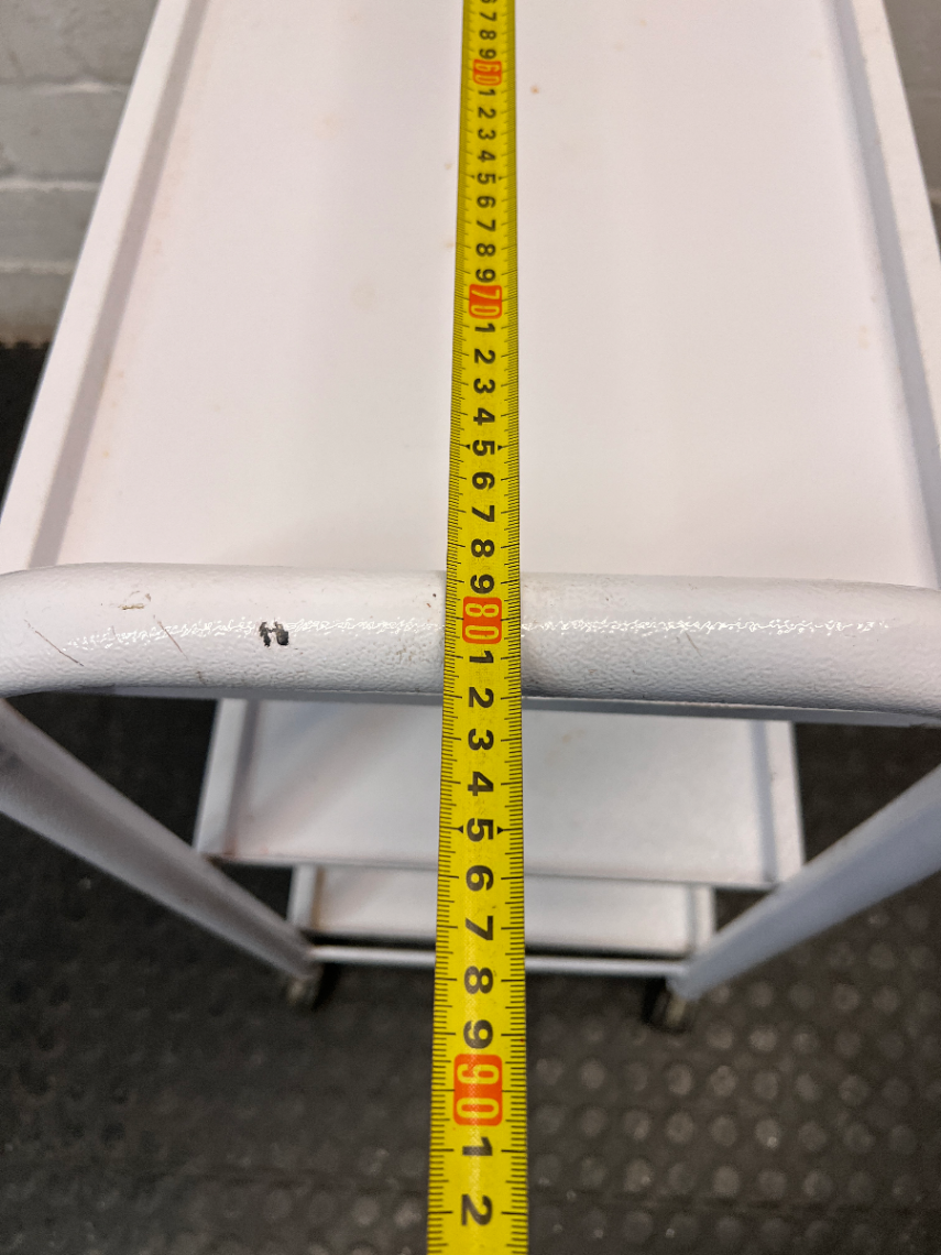 Three-Tier Industrial Metal Utility Trolley on Wheels