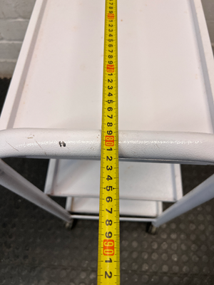 Three-Tier Industrial Metal Utility Trolley on Wheels