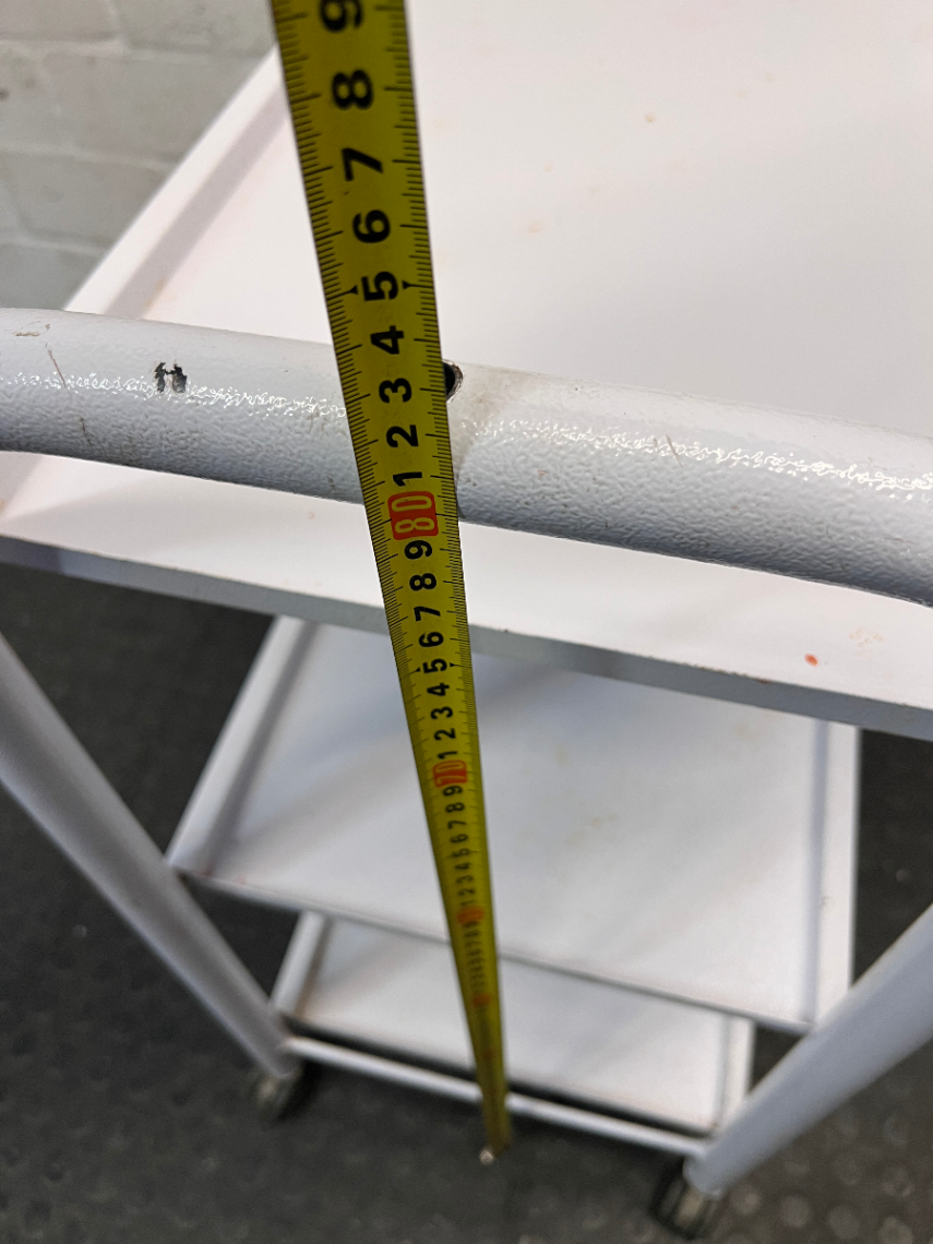 Three-Tier Industrial Metal Utility Trolley on Wheels