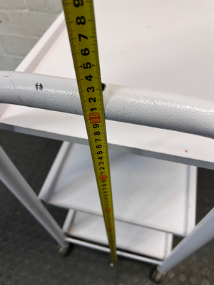 Three-Tier Industrial Metal Utility Trolley on Wheels