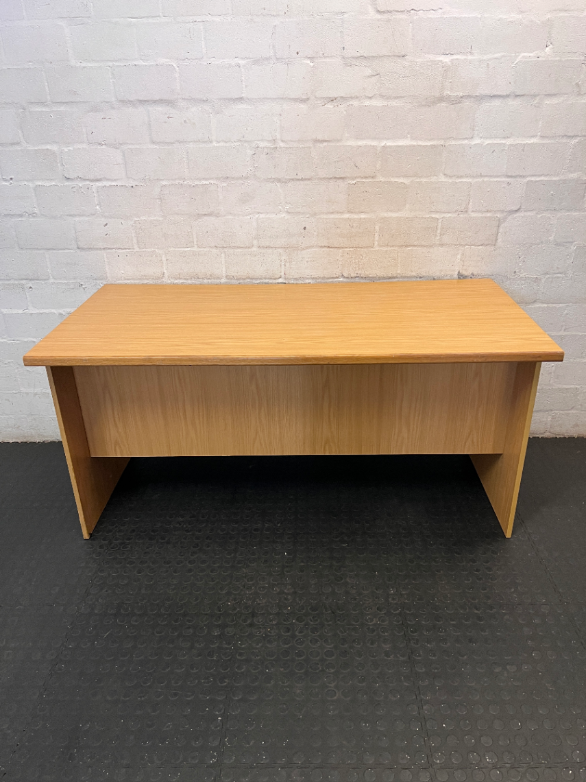 Timber-Look Office Desk with 2 Drawers - Visible Wear - 2ndhandwarehouse.com