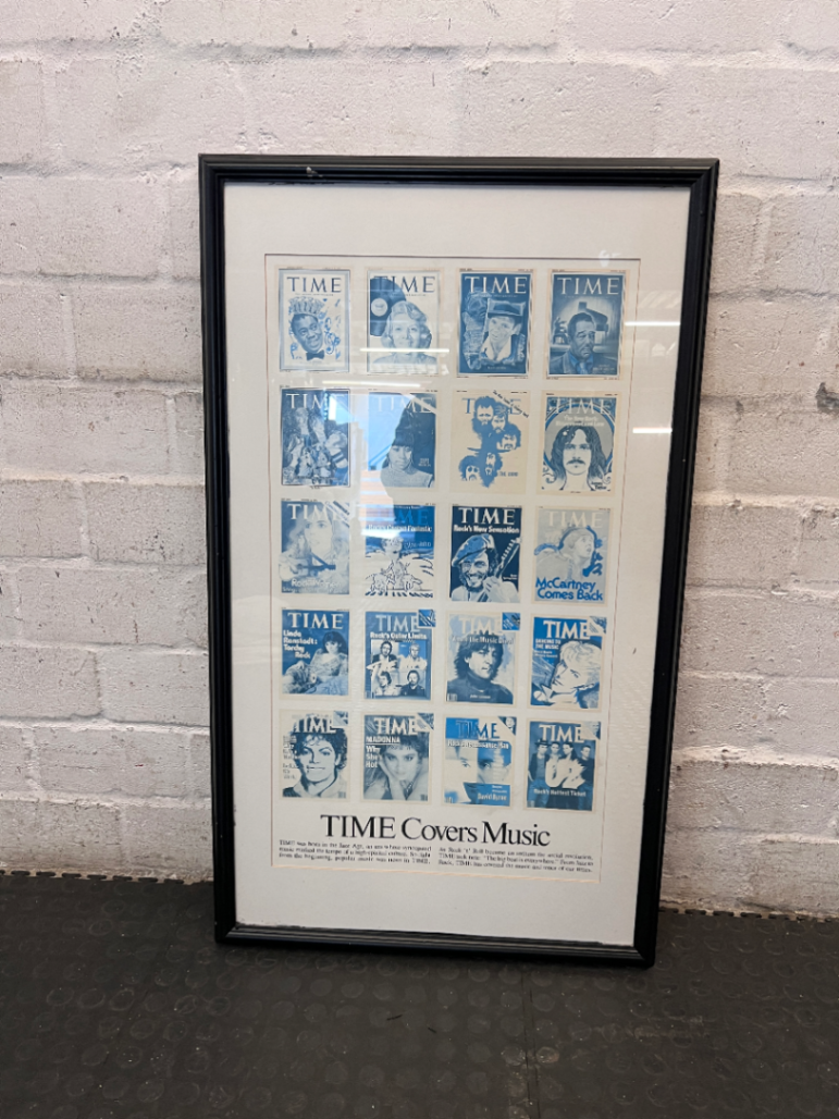 Time Covers Music Framed Artwork - Black Frame - 2ndhandwarehouse.com