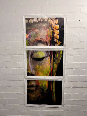 Tranquil Buddha Wall Art Triptych - Vibrant Colors