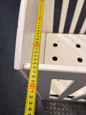 Treehouse White Wooden Baby Cot — Visible Teeth Marks and Small Chips in Finish