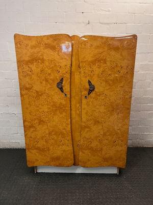 Truline Burl-Finish Wardrobe with Curved Doors
