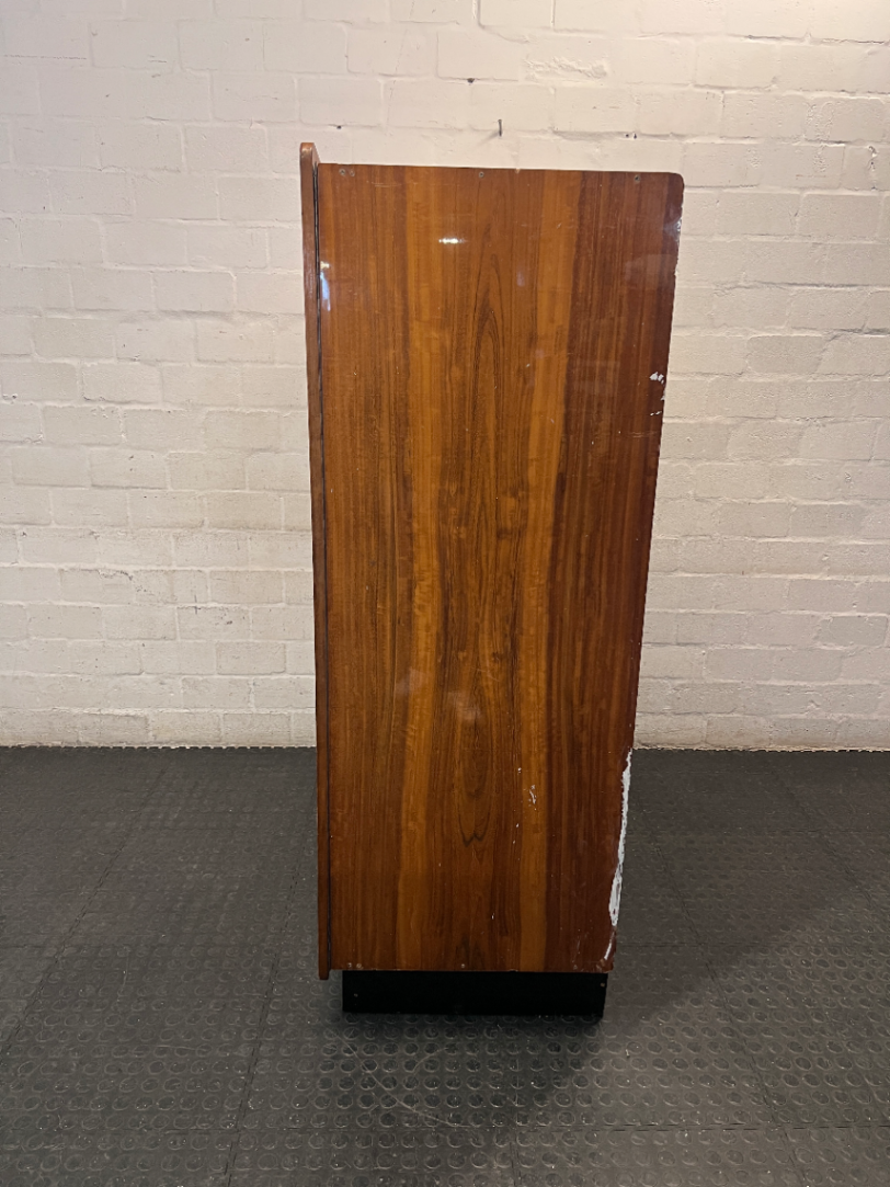 Truline Burl-Finish Wardrobe with Curved Doors