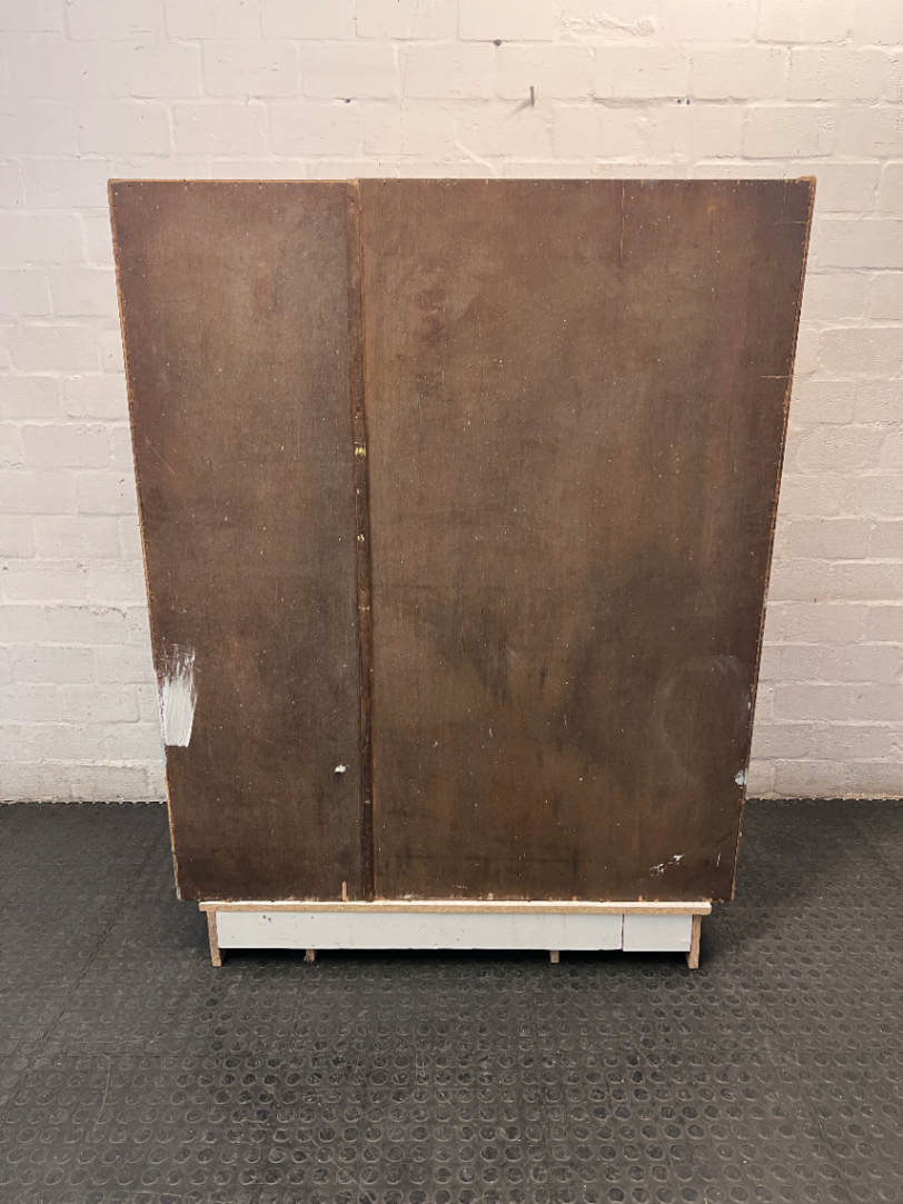 Truline Burl-Finish Wardrobe with Curved Doors