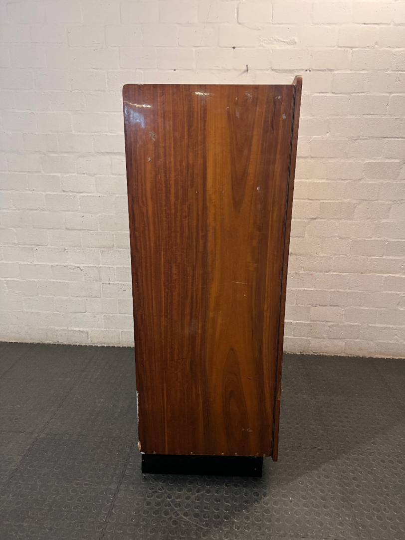 Truline Burl-Finish Wardrobe with Curved Doors