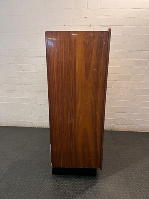 Truline Burl-Finish Wardrobe with Curved Doors