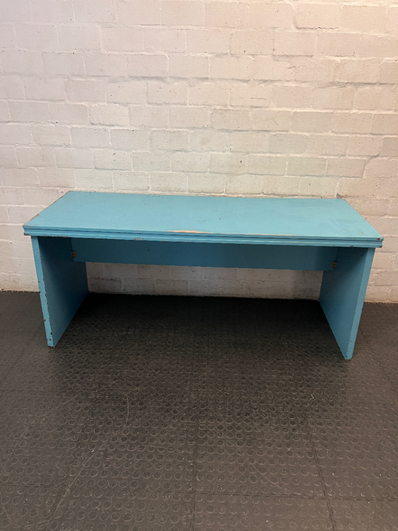 Turquoise Wooden Writing Desk — Worn Paint Finish