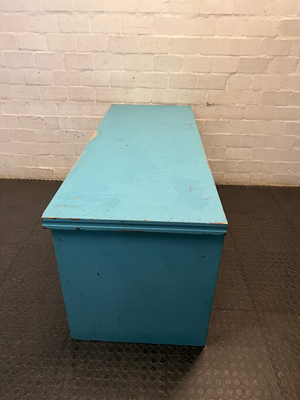Turquoise Wooden Writing Desk — Worn Paint Finish