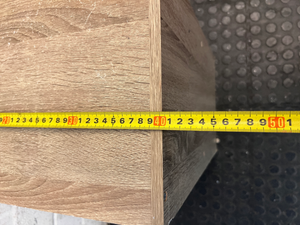 Two-Tier Wood Grain Bedside Table — Visible Surface Wear and Marks