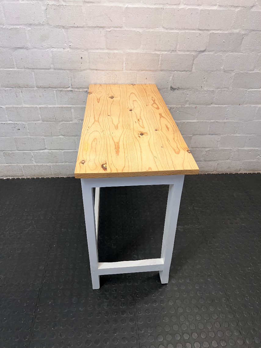 Two-Tone Wood and White Console Table — Good Working Order