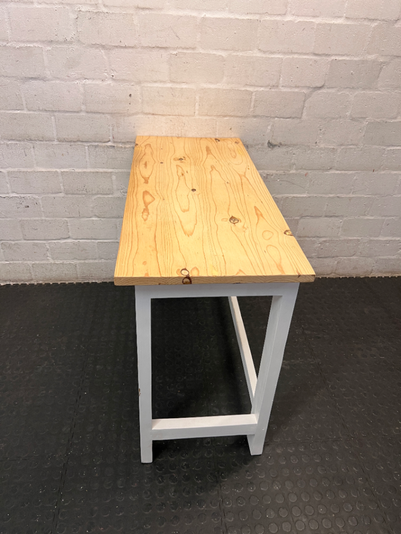 Two-Tone Wood and White Console Table — Good Working Order