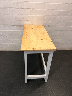 Two-Tone Wood and White Console Table — Good Working Order