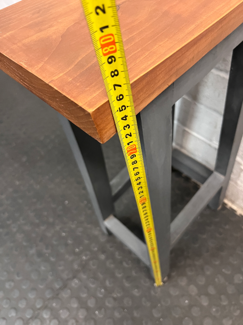 Contoured Wooden Bar Stool with Painted Base