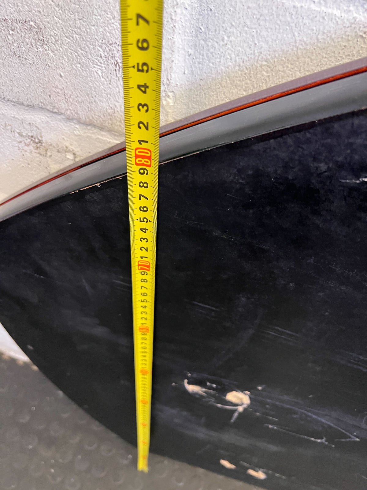 Unique Curved Wooden Tabletop - Rich Mahogany Finish, Minor Scratches - 2ndhandwarehouse.com