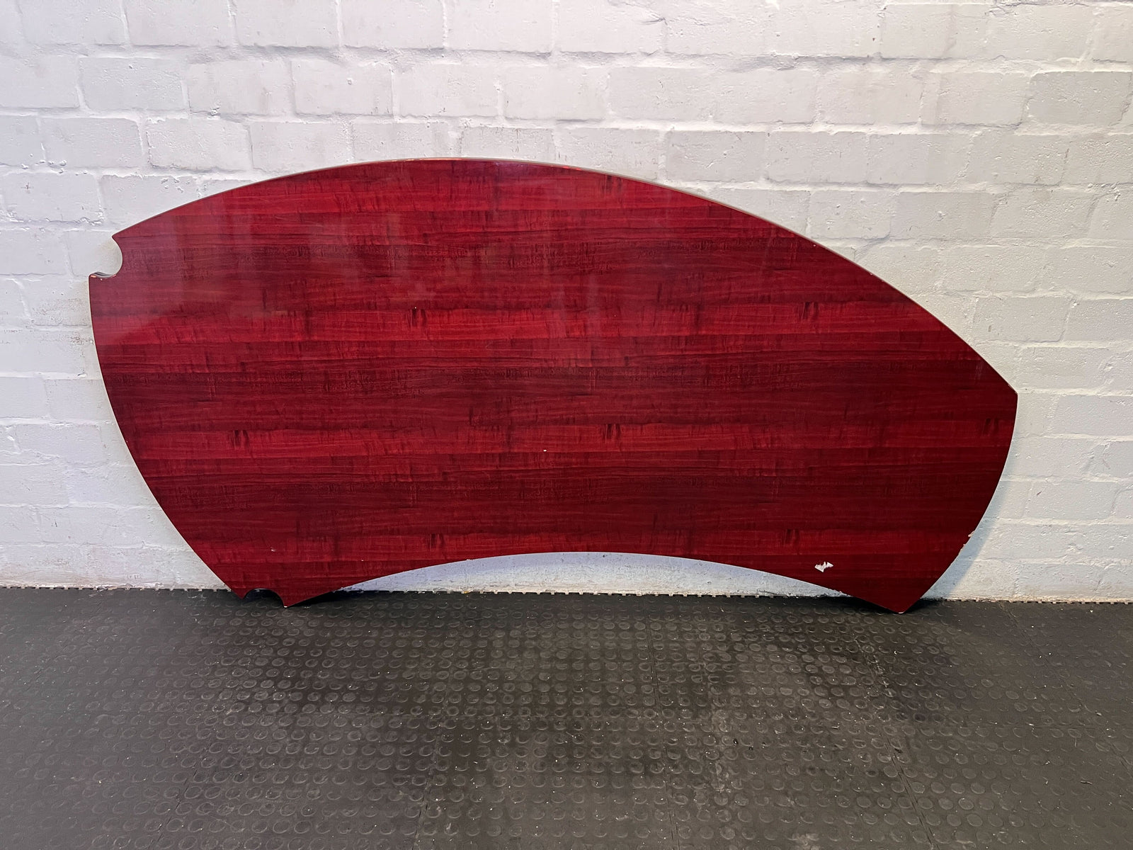 Unique Curved Wooden Tabletop - Rich Mahogany Finish, Minor Scratches - 2ndhandwarehouse.com