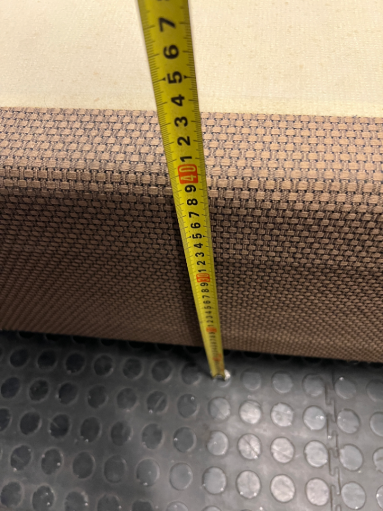 Upholstered Brown Queen Bed Base — Fair Condition