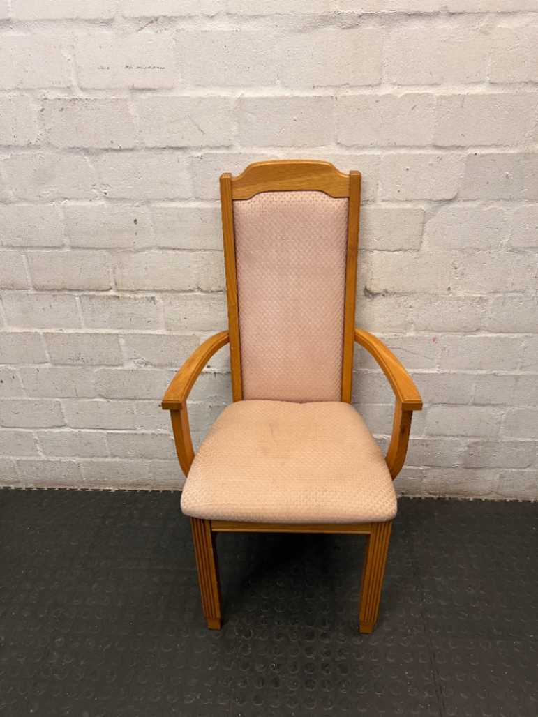 Upholstered High-Back Dining Chair with Armrests