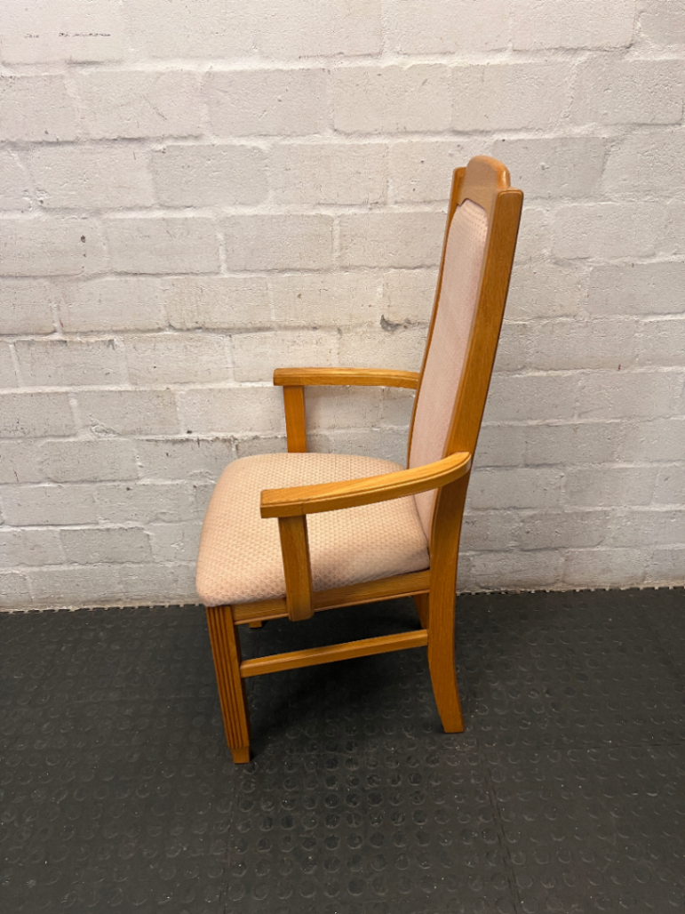 Upholstered High-Back Dining Chair with Armrests