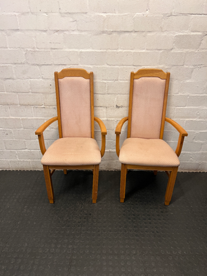 Upholstered High-Back Dining Chair with Armrests