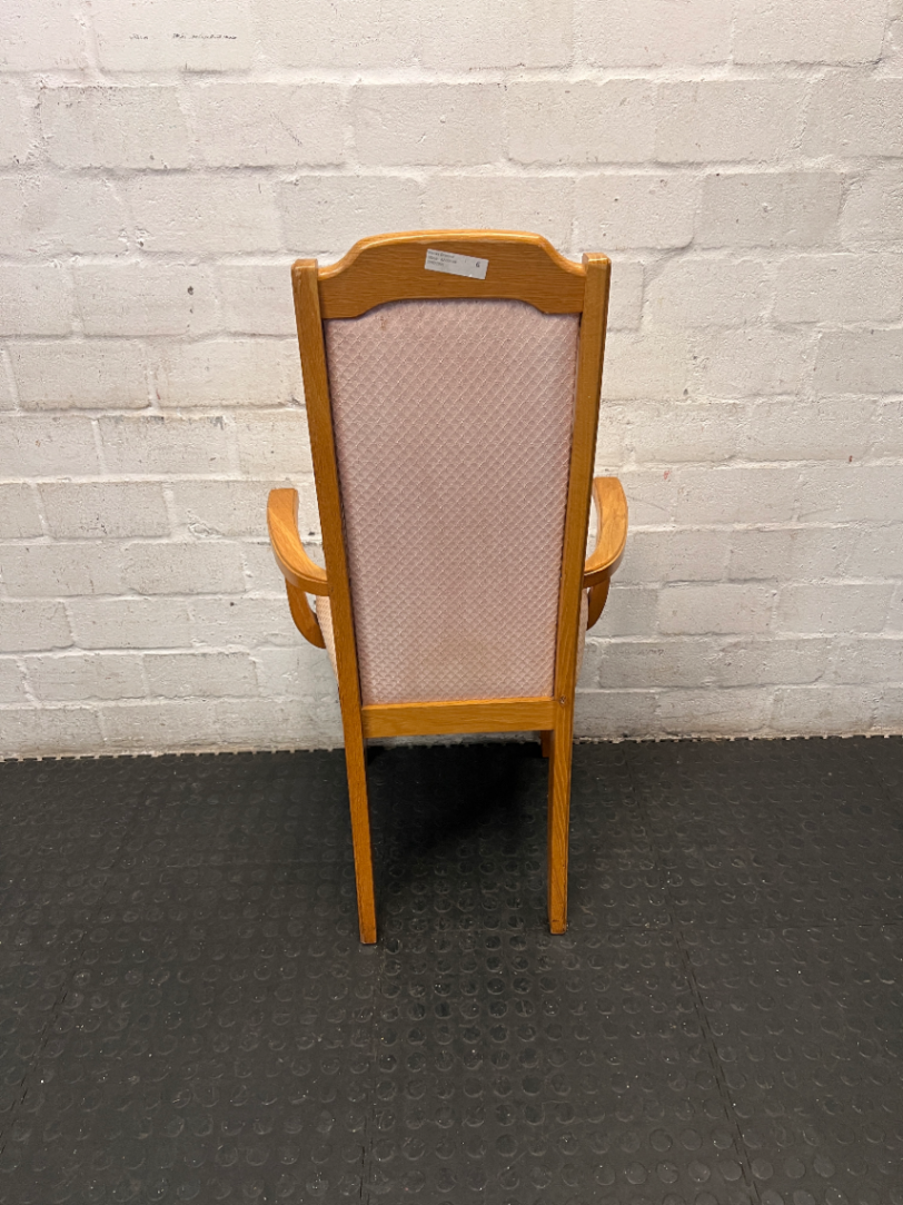 Upholstered High-Back Dining Chair with Armrests