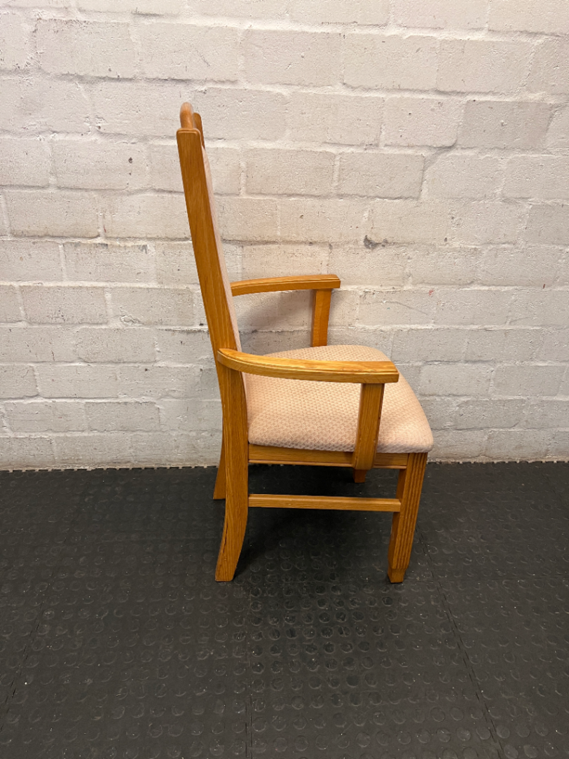 Upholstered High-Back Dining Chair with Armrests