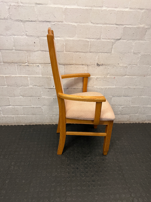 Upholstered High-Back Dining Chair with Armrests