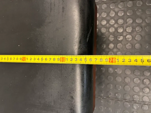 Upholstered Wood and Leather-Look Stool — Fair Used Condition - 2ndhandwarehouse.com