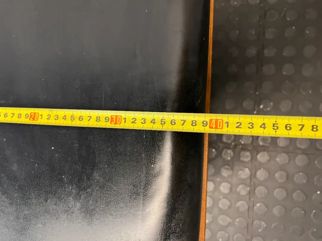 Upholstered Wood and Leather-Look Stool — Fair Used Condition - 2ndhandwarehouse.com