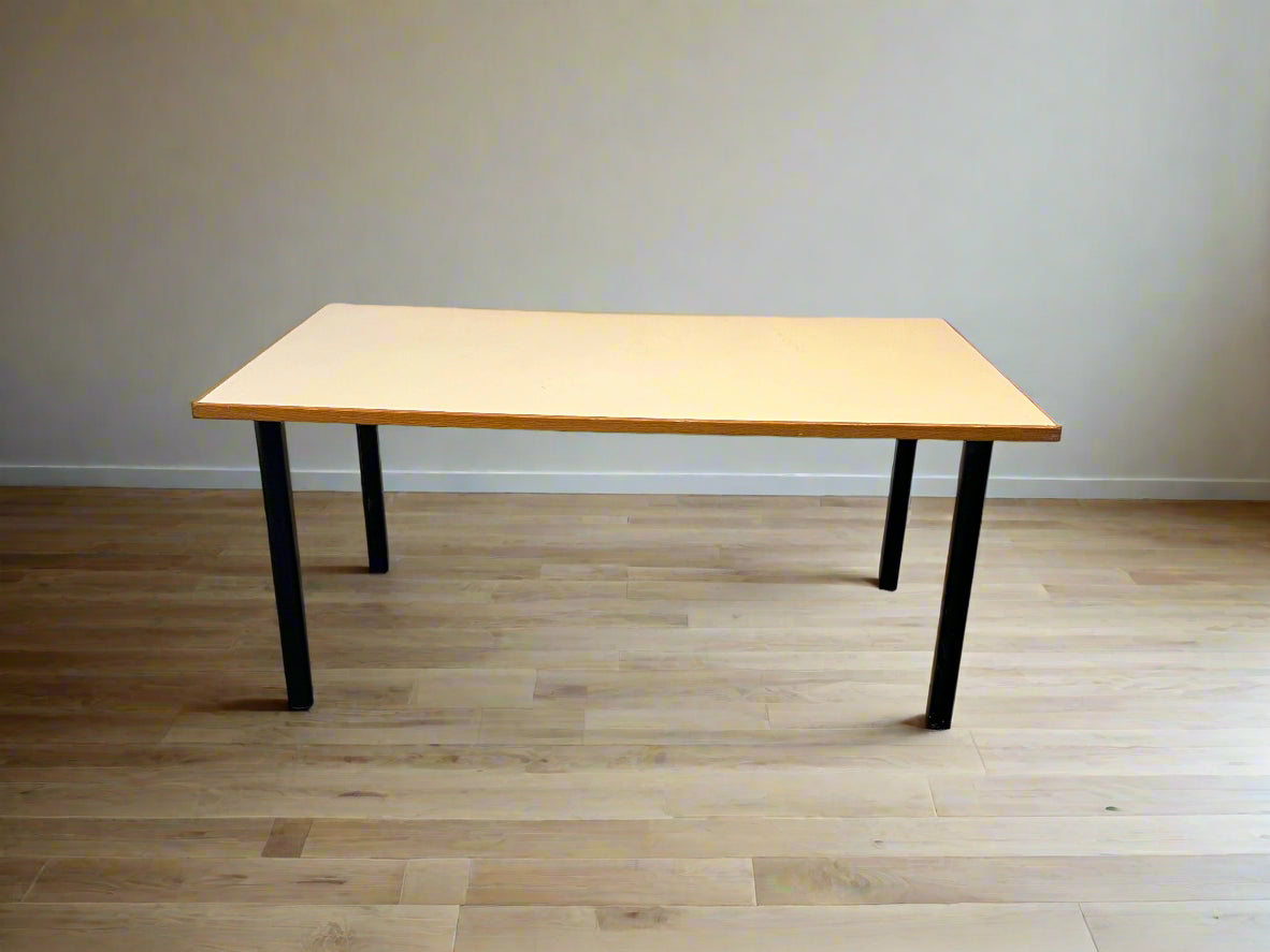 Versatile Beige Center Table with Black Legs – Minimal Wear