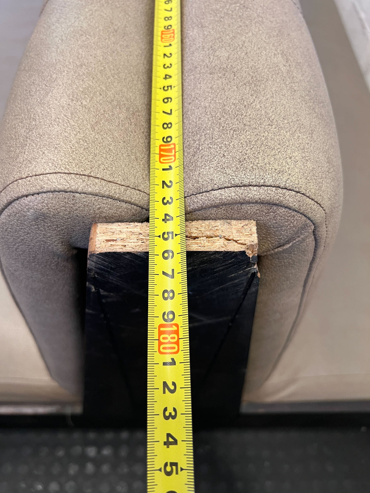 DBL SIDED- 170CM - Stylish Beige Upholstered Restaurant Booth Seat Wooden Frame - Minor Wear