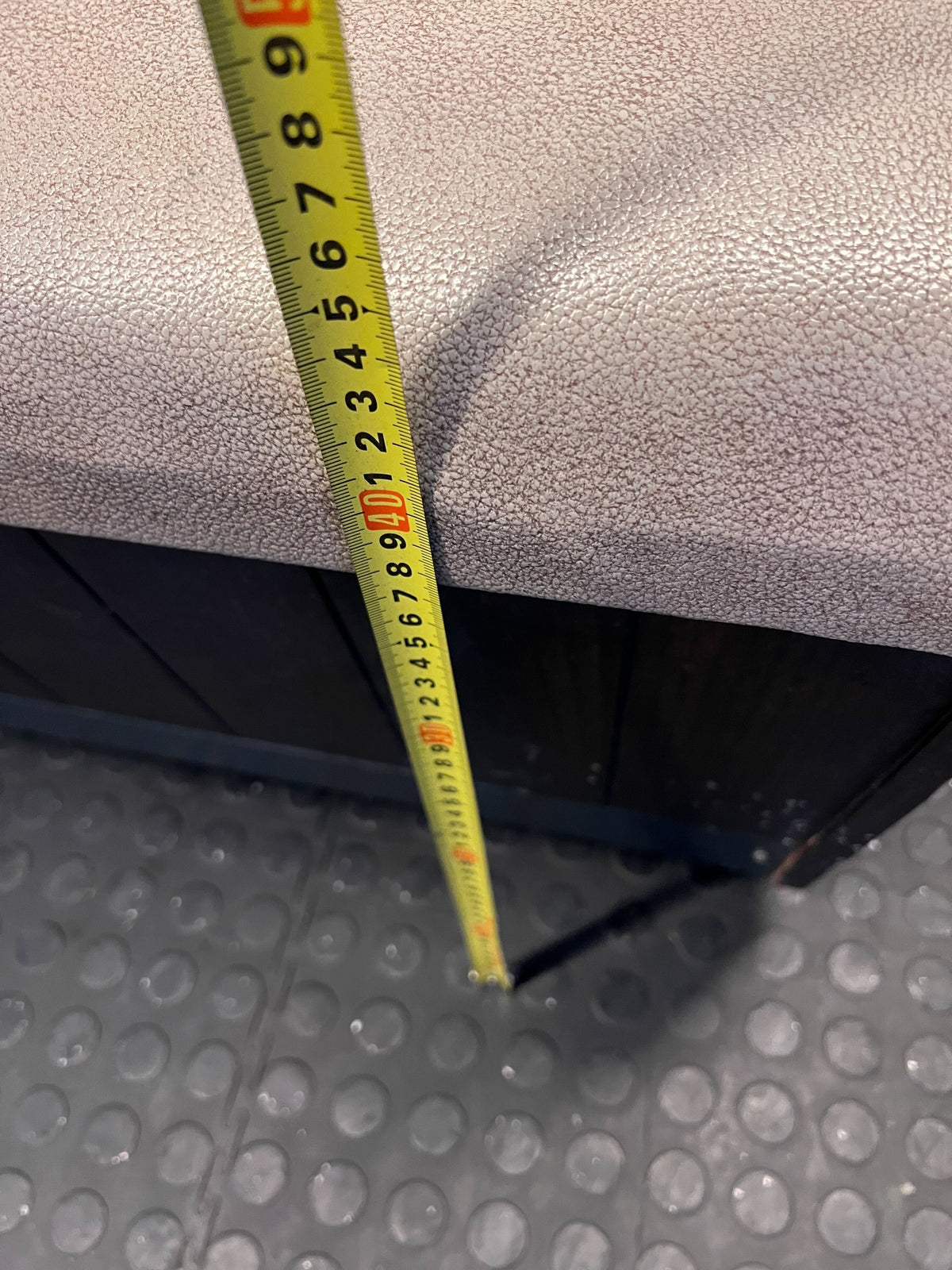 DBL SIDED- 170CM - Stylish Beige Upholstered Restaurant Booth Seat Wooden Frame - Minor Wear