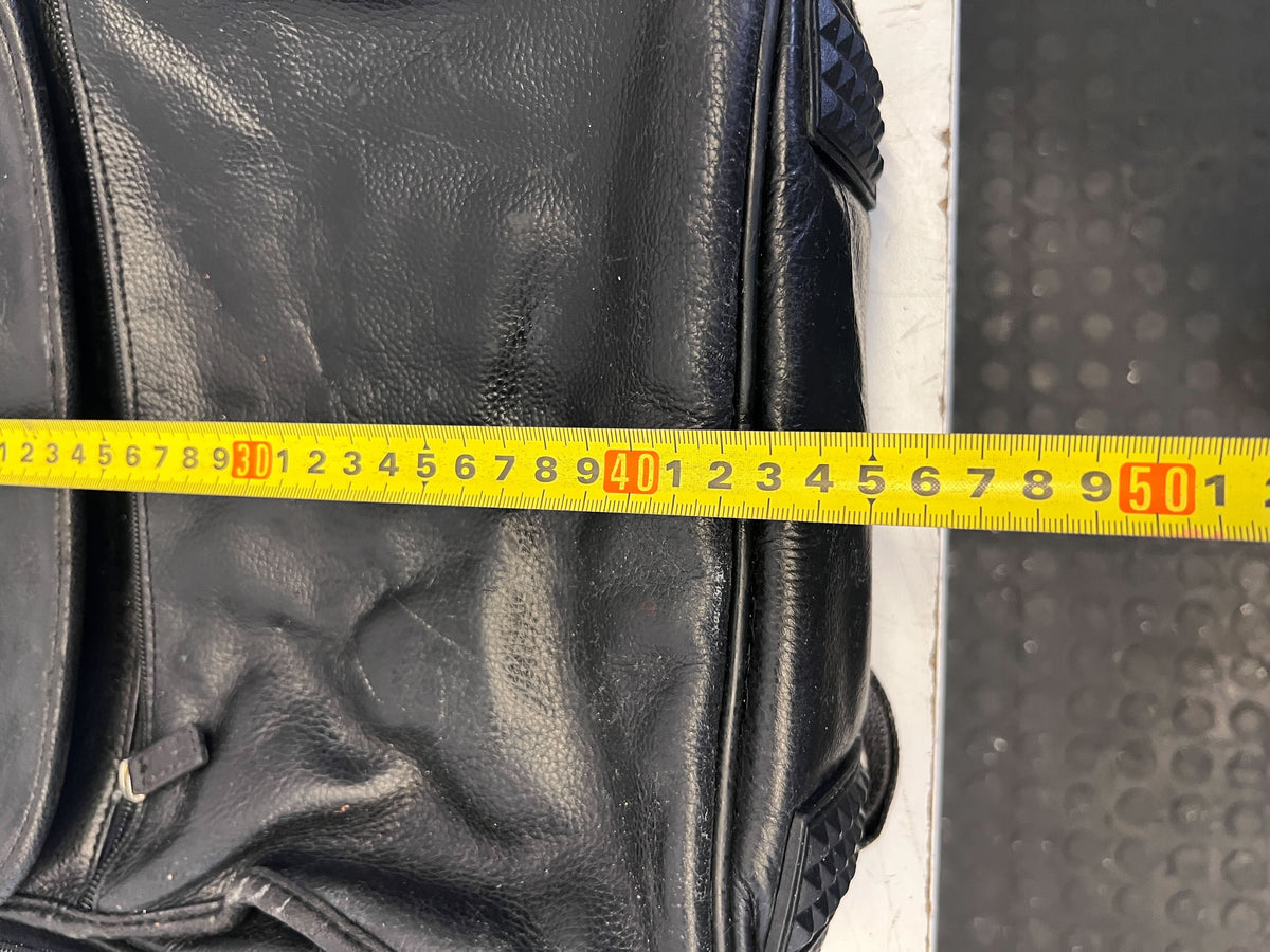 Versatile Black Leather Backpack Briefcase Bag