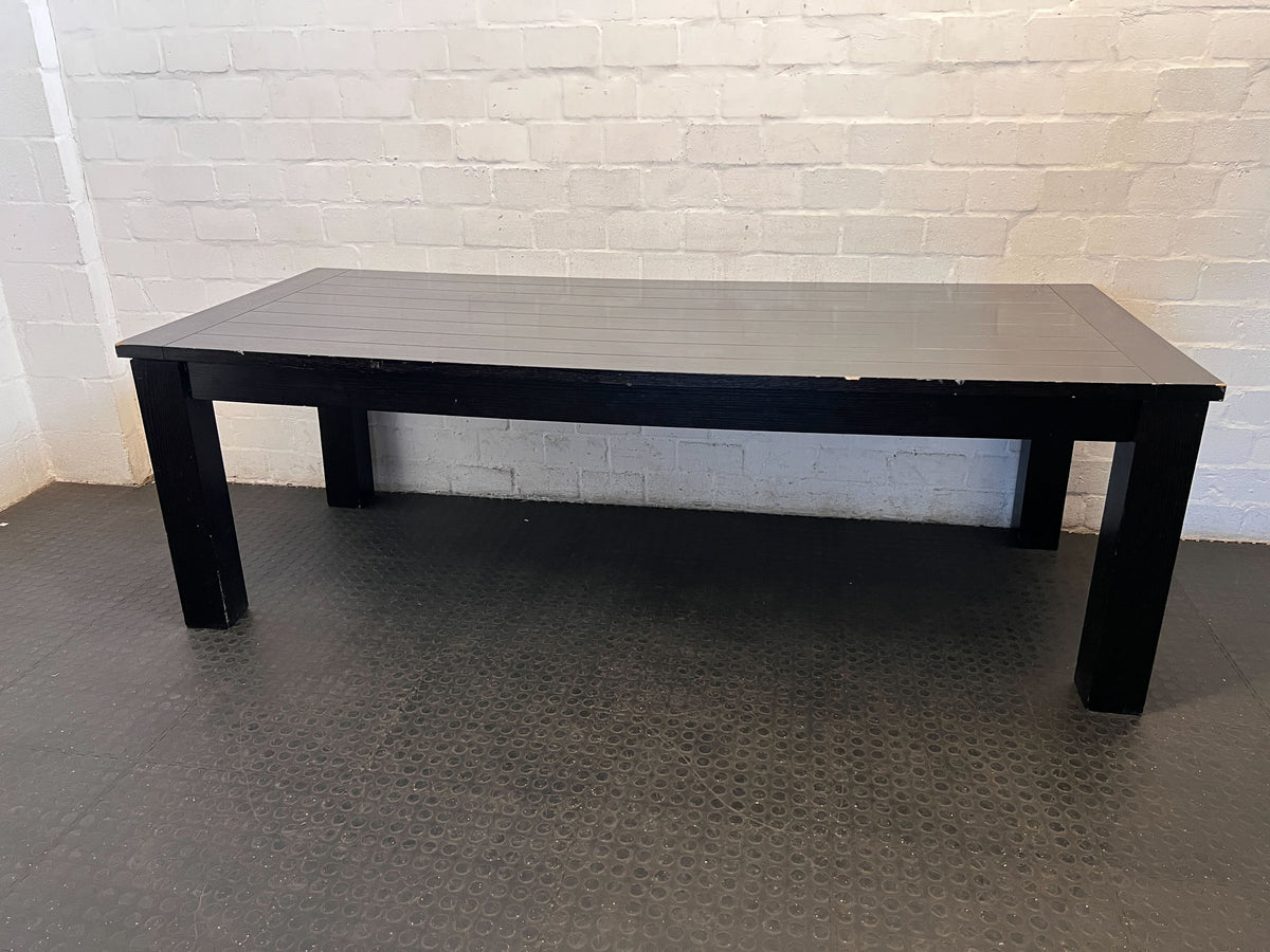 Versatile Black Slatted Dining Table 240 x 100cm