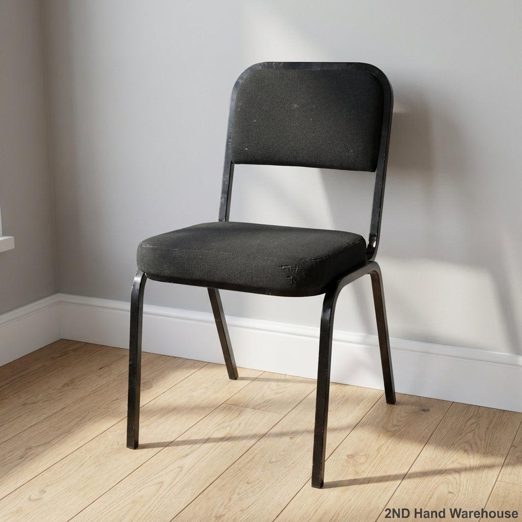 Versatile Black Upholstered Office/Dining Chair - 2ndhandwarehouse.com