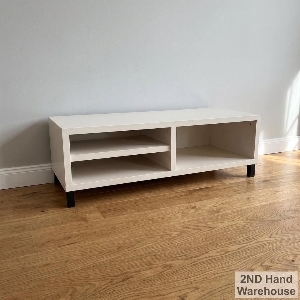Versatile Cream TV Stand with Shelves - One side leg need to replace - 2ndhandwarehouse.com
