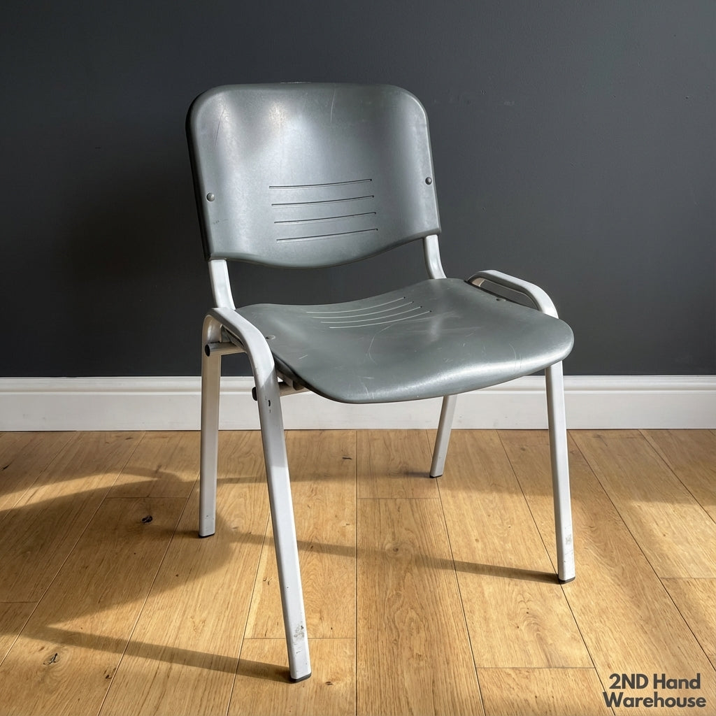 Versatile Grey Stacking Utility Chair