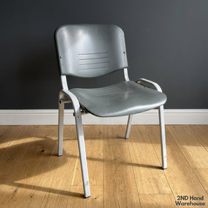 Versatile Grey Stacking Utility Chair