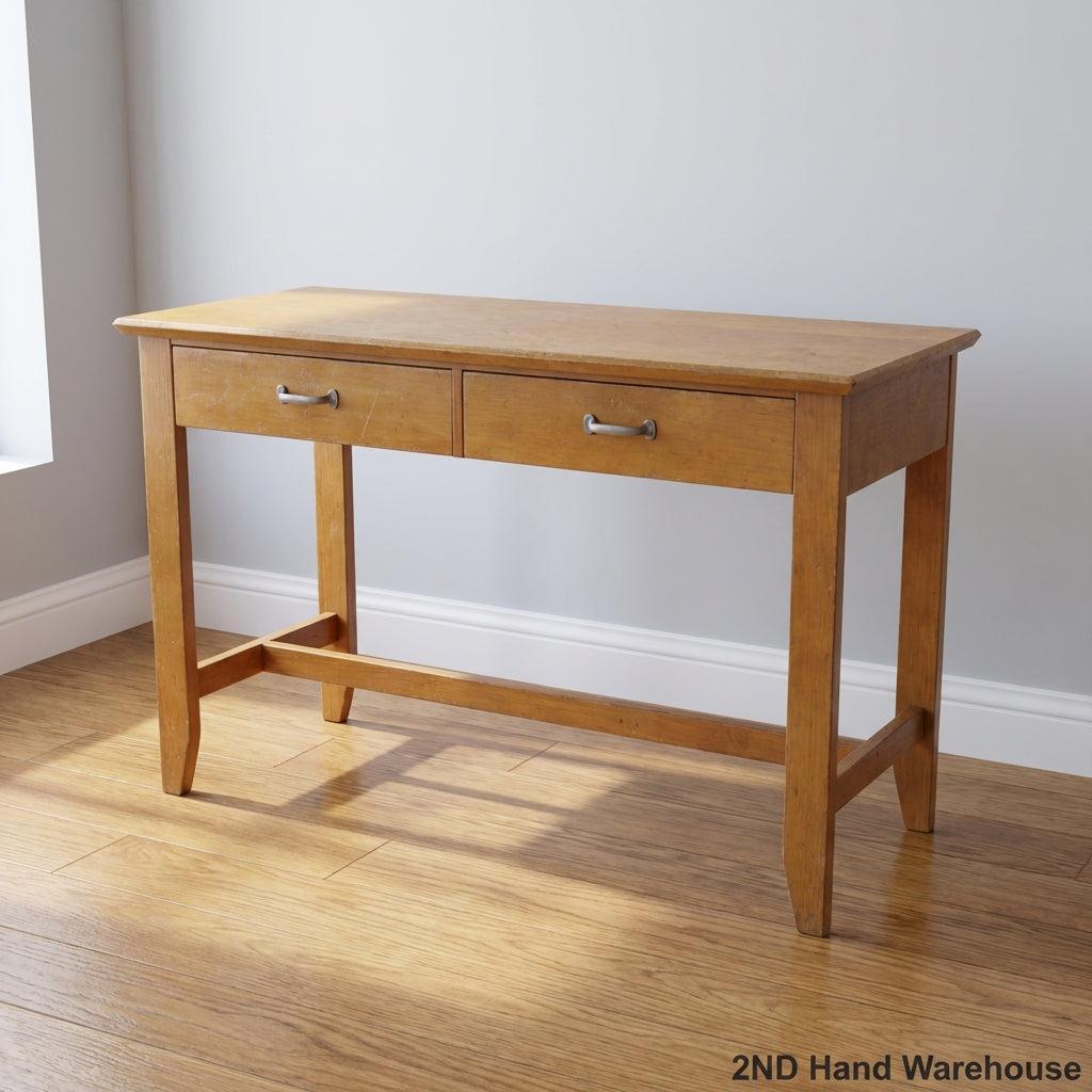 Versatile Light Wood Desk with Drawers - Fair used - 2ndhandwarehouse.com