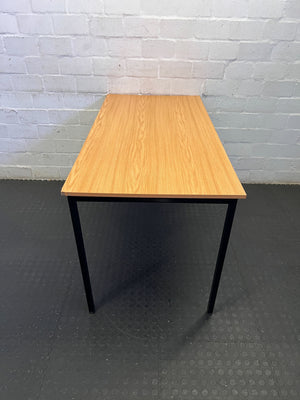 Versatile Light Wood Effect & Black Frame Table 137 x 68cm