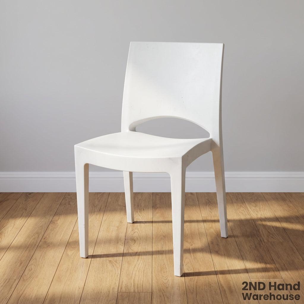Versatile White Molded Dining Chair - 2ndhandwarehouse.com