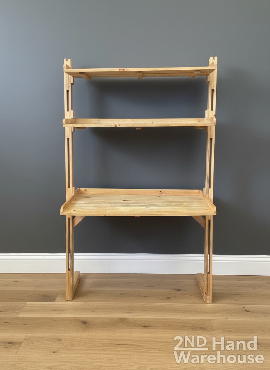 Versatile Wooden Desk & Shelf Unit